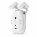 A white handheld electric grooming device, likely a mini drone or grooming wand, shown from the back with its top wings open, on a seamless white background.